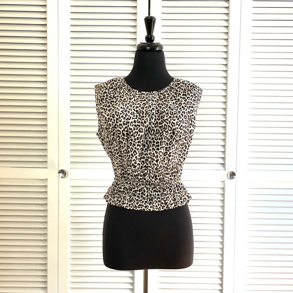 J. Crew Animal Print Sleeveless Blouse
